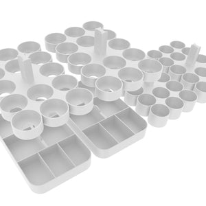 Stojaki na farby Feldherr + tace na żetony na naprawdę przydatne pudełka 4l - 56 garnków z farbą Citadel (12 ml / 18 ml / 24 ml) + materiał do gry