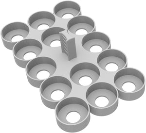 Feldherr paint racks + token trays for 4l Really Useful Boxes - 56 Citadel paint pots (12 ml / 18 ml / 24 ml) + game material