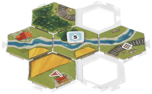 7 szt. wartościowy zestaw uchwytów na płytki Feldherr Hex do Dorfromantik: The Board Game