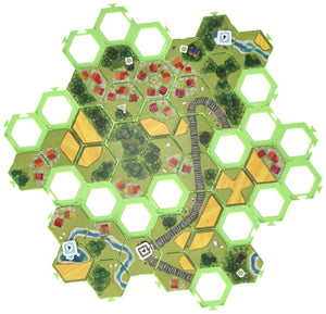 7 szt. wartościowy zestaw uchwytów na płytki Feldherr Hex do Dorfromantik: The Board Game