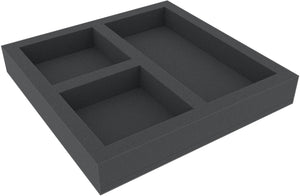 ABMESX045BO 300 mm x 300 mm x 45 mm foam tray for board games - 3 compartments
