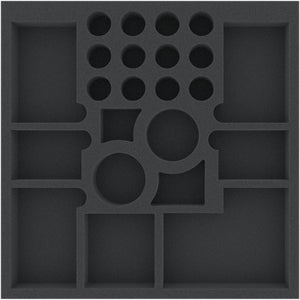 AGMEHQ035BO 295 mm x 295 mm x 35 mm foam tray for board games - 23 compartments
