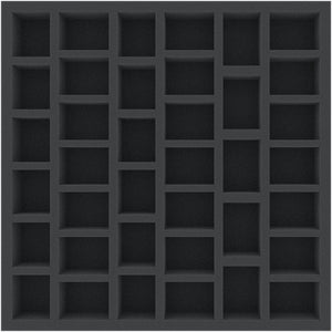 AGMEQI040BO 295 mm x 295 mm x 40 mm foam tray for board games - 38 compartments