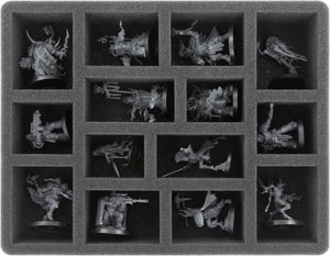 Feldherr foam set for Citadel Crusade Figure Case - 56 Miniatures + 2 Pick and Pluck trays for tanks/monsters