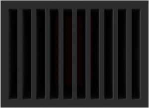 DDMEZJ190BO-PE rigid foam tray with wide compartments for 10 tablet computers in thick cases - devices store vertically