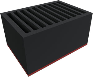 DDMEZJ190BO-PE rigid foam tray with wide compartments for 10 tablet computers in thick cases - devices store vertically