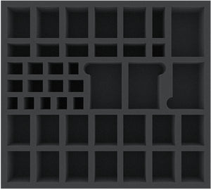 DGMENN055BO 335 mm x 300 mm x 55 mm foam tray for board games - 43 compartments