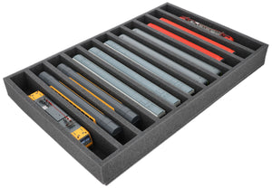DS065A002 Foam inlay H0 Gauge - vertical - 11 slots for model railway locomotives, wagons and vehicles