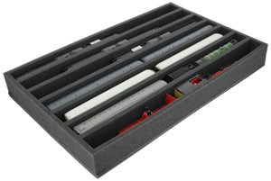 DS065A006 Foam inlay 00 Gauge - vertical - 7 slots for model railway locomotives, wagons and vehicles