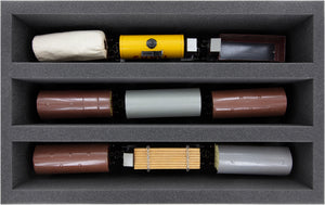 Euro Box / Container Case for model railway locomotives, wagons and vehicles - 3 slots for 0 Gauge - vertical