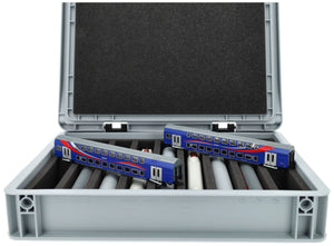 Feldherr Eurobox 40 x 30 cm Set for model railway - TT scale - 9 compartments - foam insert for upright storage