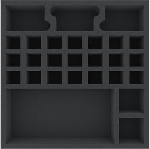 AGMEZQ055BO 295 mm x 295 mm x 55 mm foam tray for board games with 27 compartments