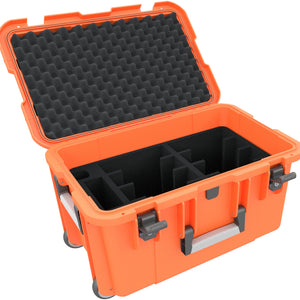 Case / Trolley for 24 tablets in XL sleeves - compartments 66 mm wide - compatible with Apple iPad, Samsung Galaxy Tab A or Microsoft Surface Go