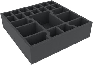 BSMFBM075BO 290 mm x 290 mm x 75 mm foam tray for board games with 23 compartments