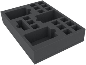 FOMFCL055BO 300 mm x 210 mm x 55 mm foam tray for board games with 19 compartments