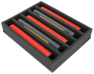 FS065A001 Foam inlay H0 Gauge - upright - 5 slots for model railway locomotives, wagons and vehicles