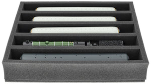 FS065A002 Foam inlay 00 Gauge - vertical - 5 slots for model railway locomotives, wagons and vehicles