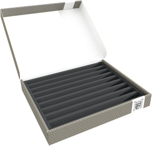 Feldherr Storage Box FSLB040 for model railway locomotives, wagons and vehicles - 9 slots for Z gauge horizontal