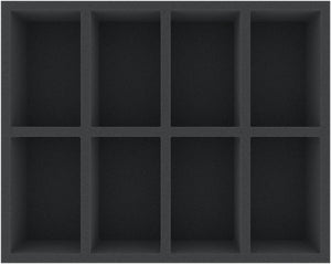 FSMEFC075BO 75 mm Full-Size foam tray with 8 compartments