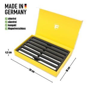 Feldherr Magnetic Box yellow for model railway locomotives, wagons and vehicles - 6 slots for Z Gauge - vertical