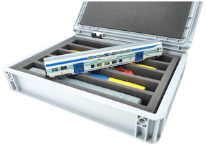 Feldherr Eurobox 40x30 Set for model railway - H0 scale - 5 compartments - foam insert for upright storage