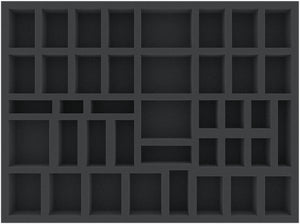 HBMFFQ040BO 394 mm x 294 mm x 40 mm foam tray for board games with 40 compartments