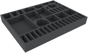 HBMFFR045BO 394 mm x 294 mm x 45 mm foam tray for board games with 39 compartments