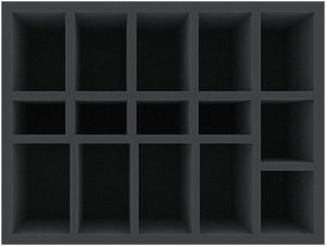 HGMFGK040BO 285 mm x 115 mm x 100 mm foam tray for board games with 15 compartments