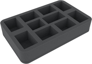 HS050BB09 50 mm half-size foam tray for 10 Blood Bowl Star Player