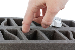 HS050WH20 50 mm half-size Figure Foam Tray with 16 slots