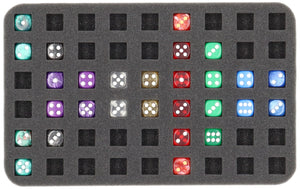 HSMA025BO 25 mm half-size foam tray 54 square cut-outs