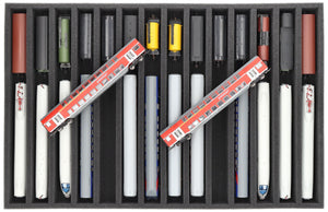 JV050A001 Wkładka piankowa Feldherr do modelu kolejowego - skala TT - 14 przedziałów - do przechowywania w pozycji pionowej