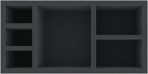 DKMEPT085BO 300 mm x 150 mm x 85 mm foam tray for board games - 6 compartments