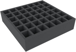AFMEQD070BO 285 mm x 285 mm x 70 mm foam tray for board games – 42 compartments