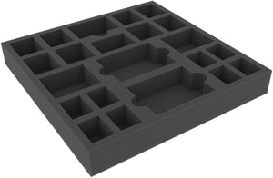 AGMESQ040BO 295 mm x 295 mm x 40 mm foam tray for board games - 22 compartments