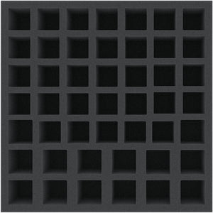 AFMEKQ055BO 285 mm x 285 mm x 55 mm foam tray for board games - 47 compartments