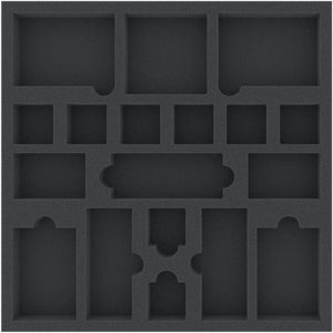 AFMEKS030BO 285 mm x 285 mm x 30 mm foam tray for board game accessories - 18 compartments