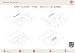 Feldherr Organizer Insert for 7 Wonders: core game + 4 Expansions - core game box