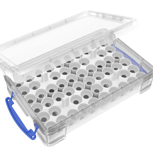 Feldherr paint racks + token trays for 4L Really Useful Boxes - 56 Citadel Paint Pots (12 ml) + game material