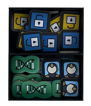 Feldherr Storage Boxes TCHS105 + 3 token holders for Marvel United: X-Men - Kickstarter Uncanny Pledge - cards with sleeves + tokens